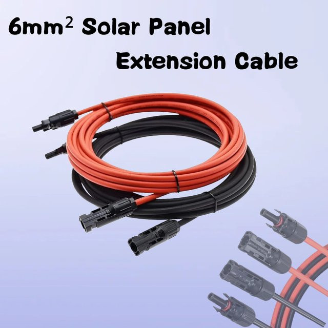 JINGYANGPV Solar-Verlängerungskabel 6mm² mit 5m Länge, Rot-Schwarz, beidseitig vormontierte Stecker für Photovoltaik-Systeme - Bild 1
