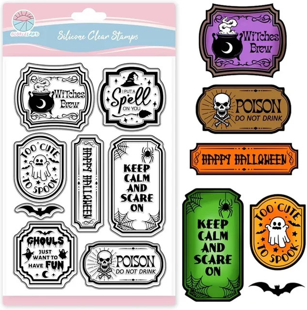 Transparenter Stempel für Scrapbooking und Kartenherstellung mit Halloween-Motiv, Farbe: Transparent - Bild 1