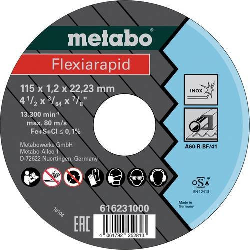 Metabo Trennscheibe für Edelstahl, 25 Stück, 115 mm, Mehrfarbig - Bild 1