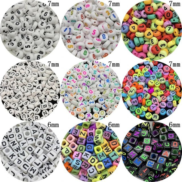 Perlen Acryl, Bunt, Buchstaben, Einzelne Perlen - Bild 1