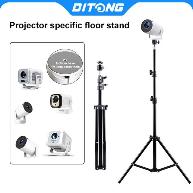 DITONG Ausziehbare universelle tragbare Halterung für HY300 Pro und HY320 Mini-Projektor in Schwarz - Bild 1
