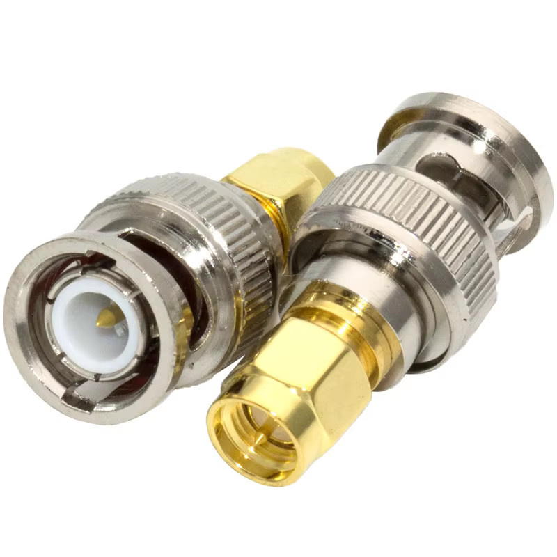 SMA-J auf BNC-J RF-Adapter Messing gerade in Gold für Walkie-Talkie Antennenanschlüsse - Bild 2