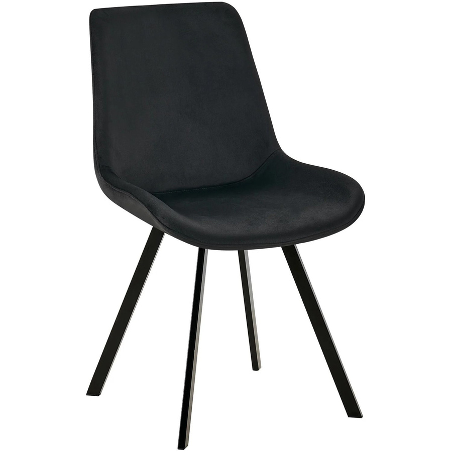 DELUKE Esszimmerstuhl LOVER aus Samt in Schwarz, drehbar mit Metallgestell, B/T/H: 53 x 59 x 89 cm - Bild 2