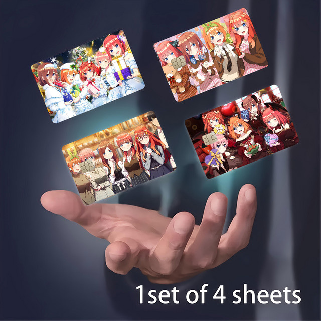Wasserdichte Anime Aufkleber Quintessential Quintuplets in Multicolor für Kreditkarten und Buspässe - Bild 1
