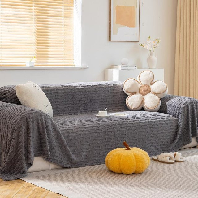 Super Six Sofahandtuchbezug aus Plüsch, rutschfester Deckenabzug für den Winter, B/T: 180 x 130 cm - Bild 1
