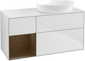 V&B Waschtischunterschrank Finion mit Wandbeleuchtung, Farbe: Weiß lackiert, B/T/H: 120 x 50,1 x 50,1 cm - Bild 1