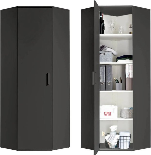 mokebo Eckschrank Anthrazit als moderner Aufbewahrungs- und Mehrzweckschrank mit mattem Finish - Bild 1