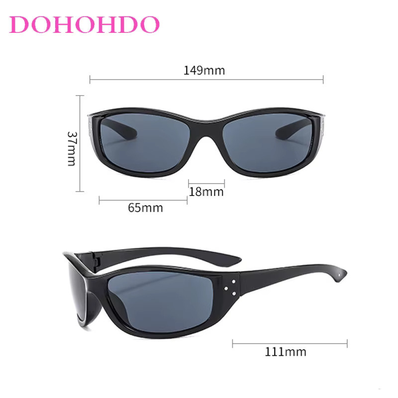 DOHOHDO Sonnenbrille, Unisex, Vollrand, rechteckig, Kunststoff, schwarz - Bild 4