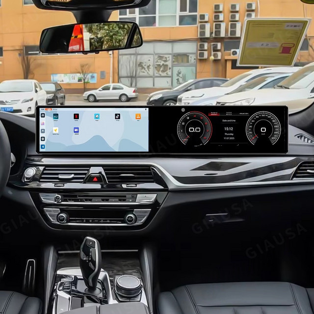 YANFU Dual-Screen Android Autoradio mit Carplay und GPS Navigation für BMW 5 G30 G31 6 6GT G32 ab 2017, Schwarz, 15,8 Zoll - Bild 1