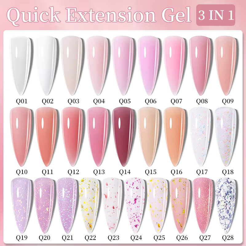 LILYCUTE Glitter Quick Extension Gel Nagellack, Lila, 7 ml - Bild 4