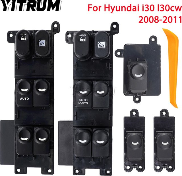 YITRUM LHD Fensterheberschalter in Schwarz für Hyundai i30 und i30cw - Bild 1