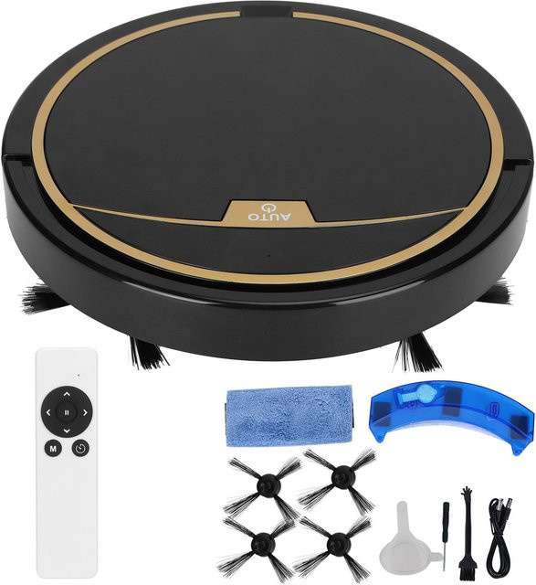 Aimo Roboter-Staubsauger mit 2800Pa Saugkraft, intelligenter Bodenkehrroboter mit Fernbedienung und USB-Ladefunktion, Schwarz - Bild 1