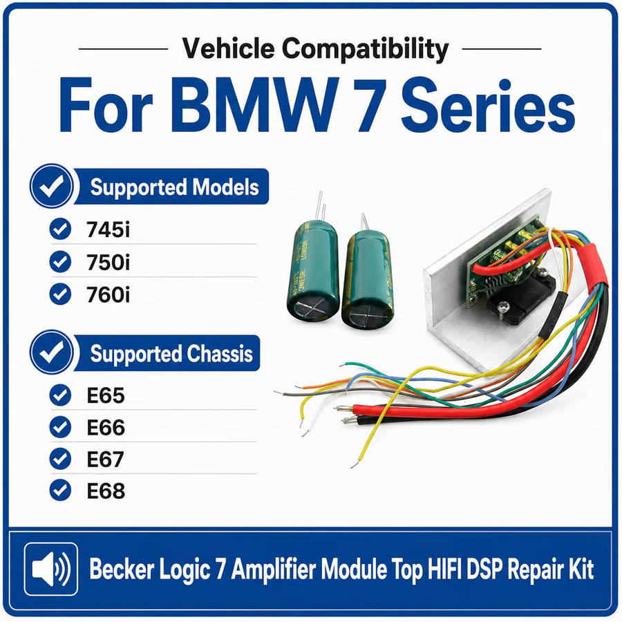 Becker Logic 7 Top HIFI DSP Verstärker Reparatur-Kit 100W mit TDA7530 für BMW 7er Serie E65 E66 E67 E68 745i 750i 760i Bass Subwoofer - Bild 5