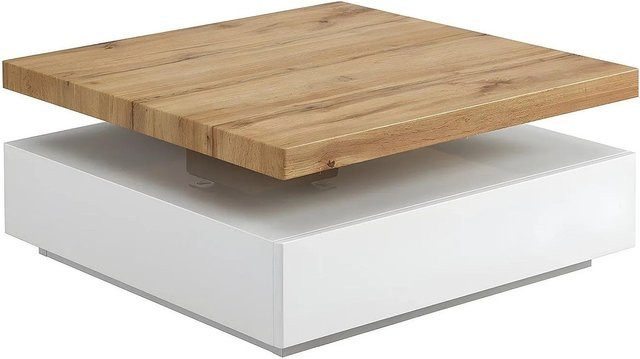 Couchtisch Kyria von Vente-unique in Weiß mit drehbarer Tischplatte aus MDF, Breite: 80 cm - Bild 1