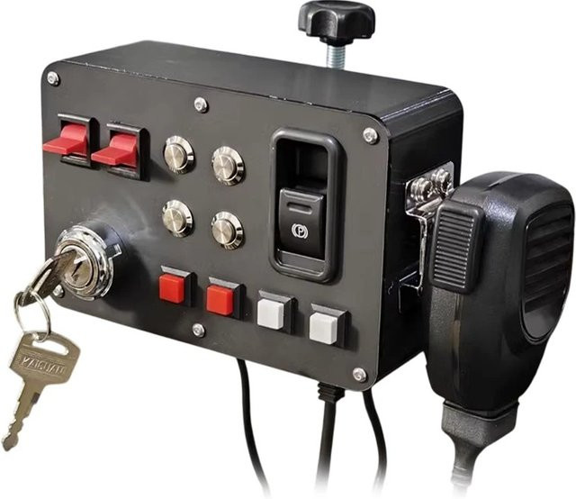 DUTRIEUX Rennsimulator-Zentralsteuerungspanel mit USB-Anschluss und Mikrofon in Schwarz für PC-Simulationen - Bild 1