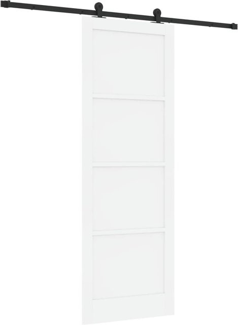 vidaXL Schiebetür ORKDAL aus massivem Kiefernholz in Weiß, B: 83 cm, H: 232 cm - Bild 1