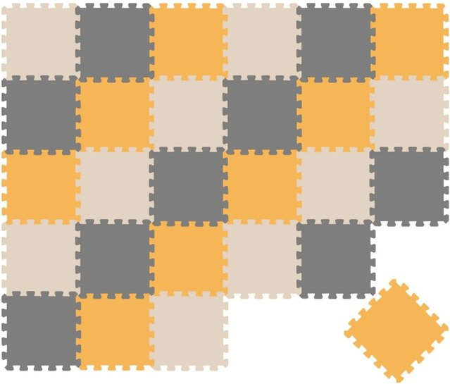 LittleTom Baby & Kinder Puzzlematte mit 27 Teilen in Grau, Beige und Gelb, B/T/H: 30 x 30 x 0 cm - Bild 1