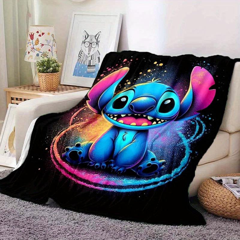 LjqSix Stitch Druckdecke aus Flanell in Multicolour, weiche Ganzjahresdecke mit Cartoon-Design, B/H: 80 x 120 cm - Bild 5