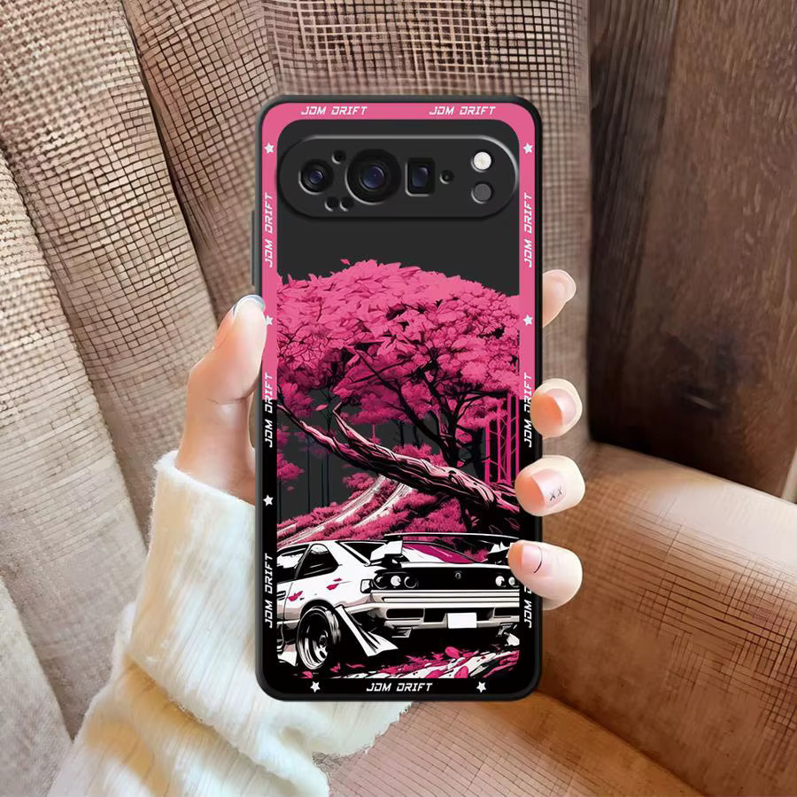 Handyhülle Softcover für Google Pixel 10 9 Pro XL 8 Pro 7 6 mit Japanisches JDM Drift Car Red Sun Design in Rot - Bild 3
