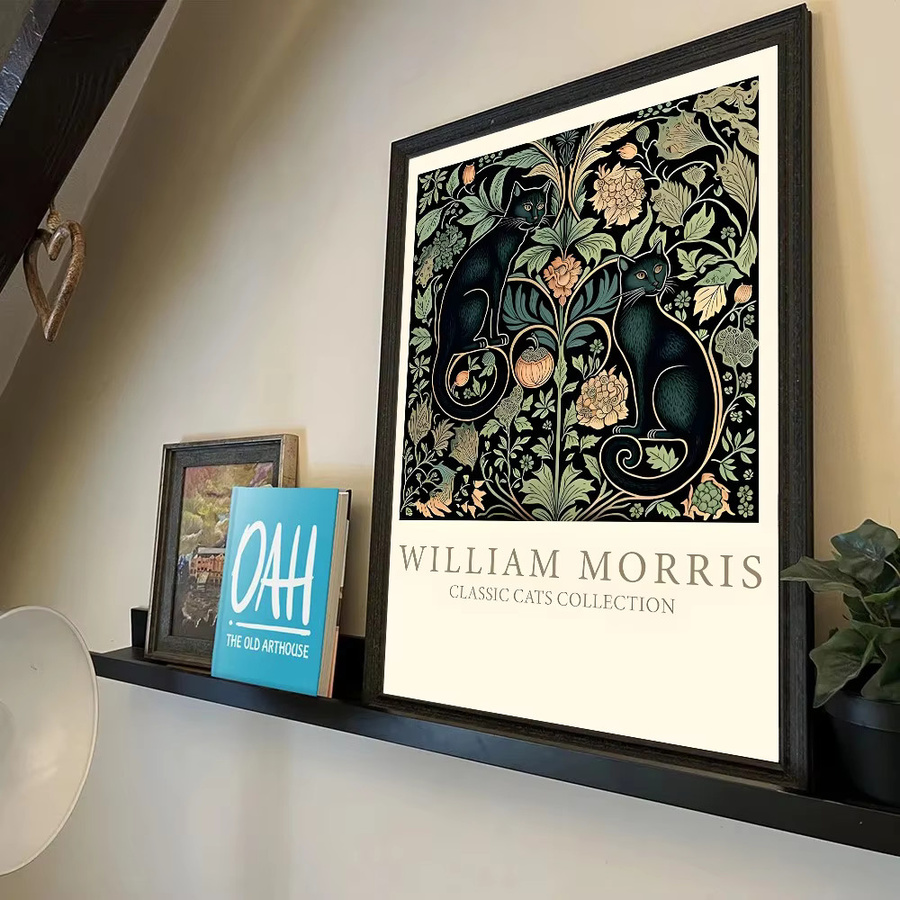 William Morris Baum des Lebens Katzen Wandposter selbstklebend wasserfestes Papier für die Wanddekoration - Bild 6