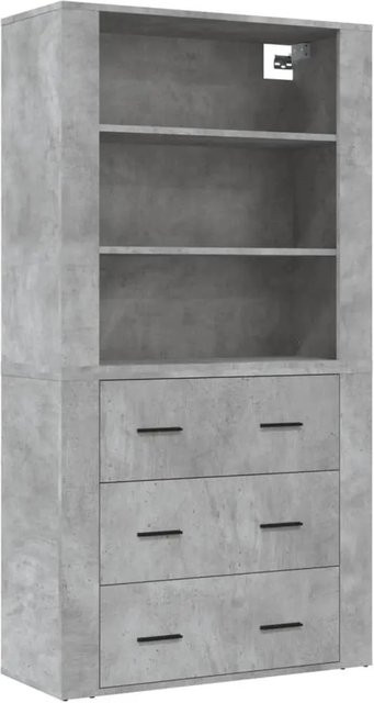 vidaXL Highboard Betongrau aus Holzwerkstoff, Wandmontage, B: 150 cm, H: 33 cm, T: 33 cm - Bild 1
