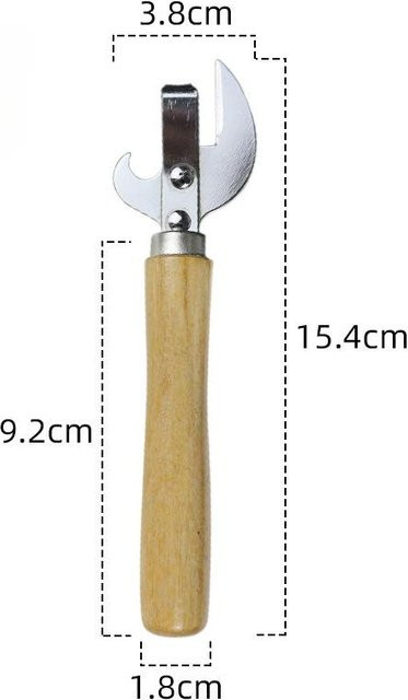 XYNN Multifunktionaler Flaschenöffner und Dosenöffner aus Edelstahl mit gelbem Holzgriff - Bild 1
