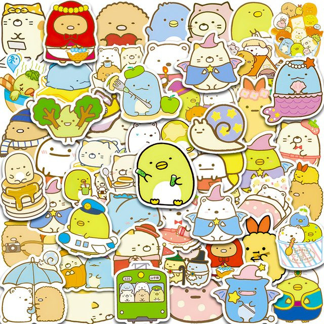 50 Stück Sumikko Gurashi Graffiti-Aufkleber, wasserfeste Kawaii Sticker in Multicolour für Laptop, Gepäck und Handyhülle - Bild 1