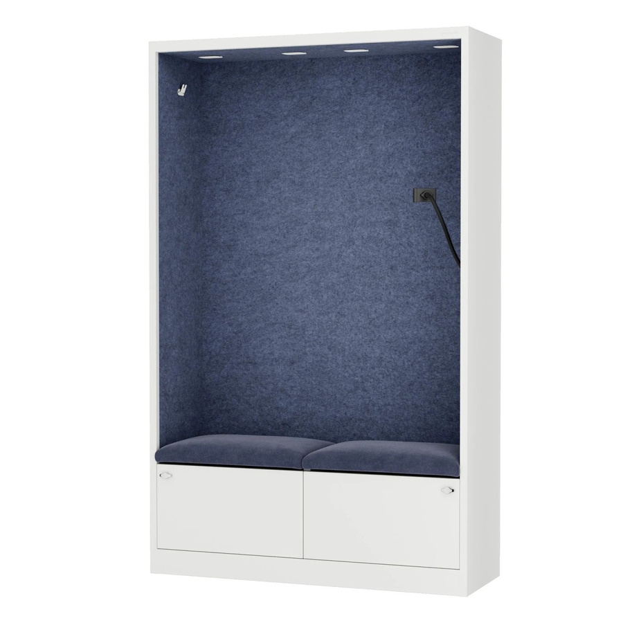 JAN NOWAK Büroschrank SALLY mit Gesprächsplatz als akustische Ruhezone MentalBox in Navy Blue und Weiß - Bild 2