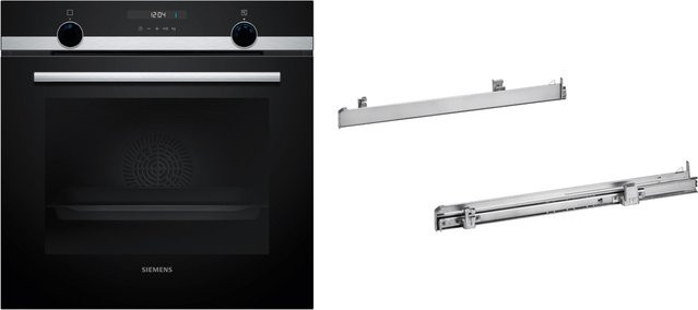 Siemens iQ500 Einbaubackofen Set EQ518ABSHB aus HB517GBS3 und HZ538000 in Edelstahl, 71 l, Breite: 59,4 cm, Energieeffizienzklasse A+ - Bild 1
