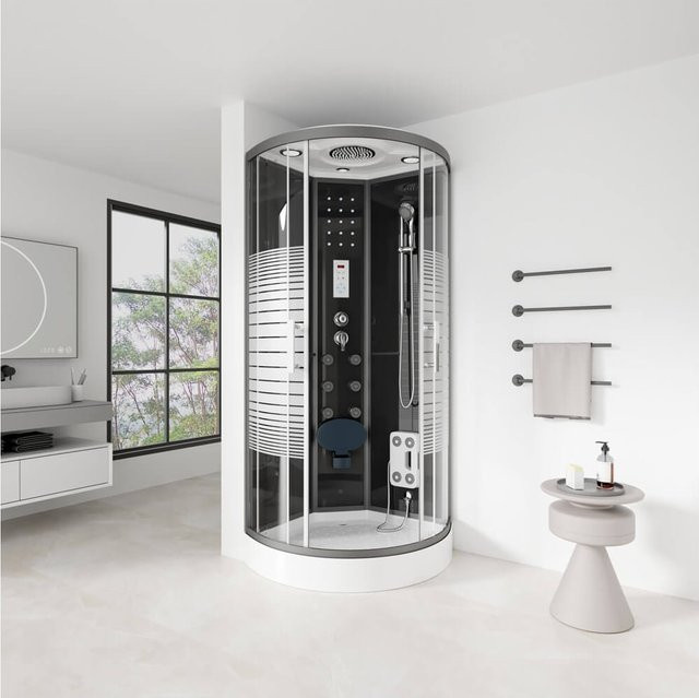 Home Deluxe Duschkabine BLACK PEARL Corner mit Regendusche, Schwarz, B/T: 90 x 90 cm - Bild 1