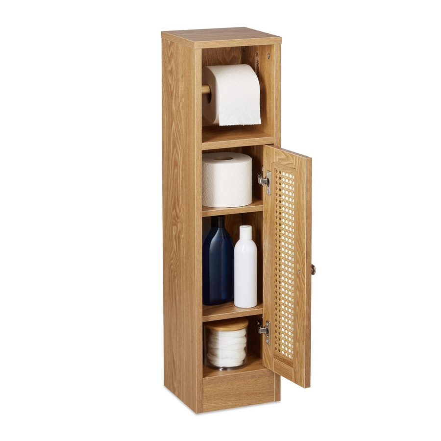 Relaxdays Toilettenpapierhalter stehend in Rattan-Optik, Braun, Höhe: 80 cm, Breite: 20,5 cm, Tiefe: 21 cm - Bild 2