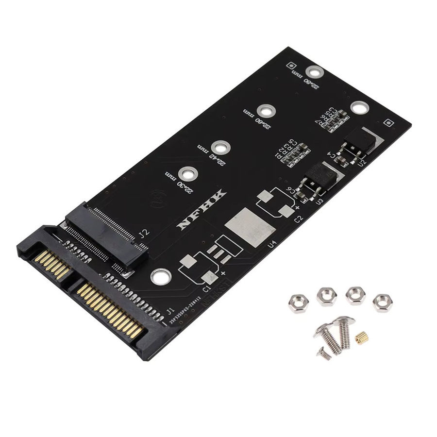 T.F.SKYWINDINTL M.2 NGFF auf SATA3 Festplatten-Adapterkarte, SSD-Adapter für 2,5 Zoll SATA, Schwarz - Bild 2
