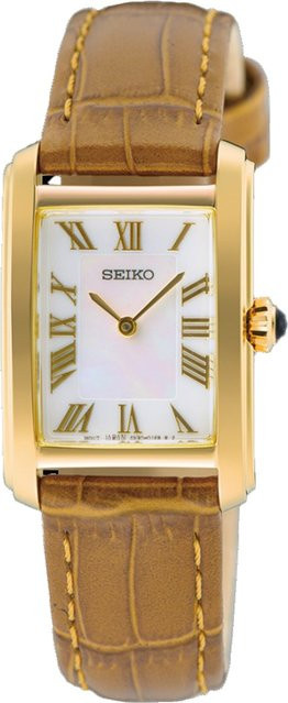 Seiko Damenuhr, Quarz, Edelstahl, Eckig, 22 mm, 5 ATM - Bild 1