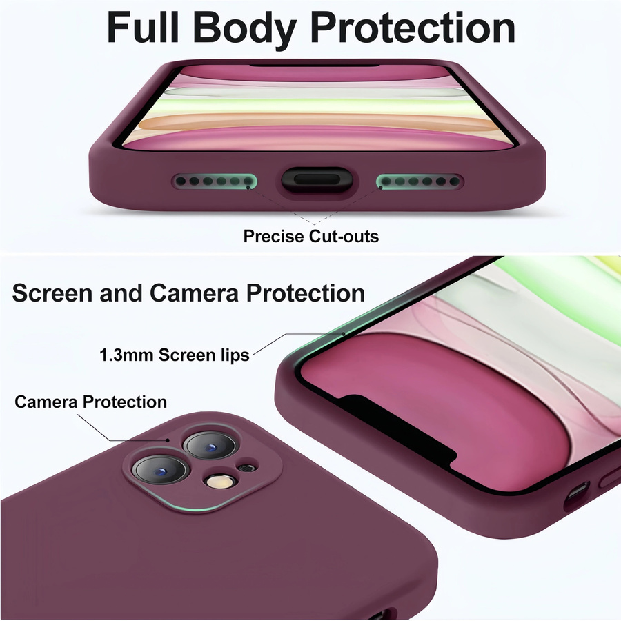 Stoßfeste Schutzhülle aus flüssigem Silikon für Apple iPhone 11 in Blau und Lila - Bild 4