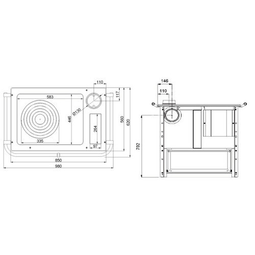 WESTMINSTER Holzherd K85F in Grau mit 6 kW Heizleistung - Bild 2