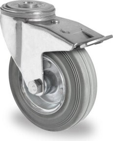 CASCOO Rückenlochlenkrolle Serie SWR2 mit Totalfeststeller, Durchmesser: 100 mm, verzinkter Stahl - Bild 1