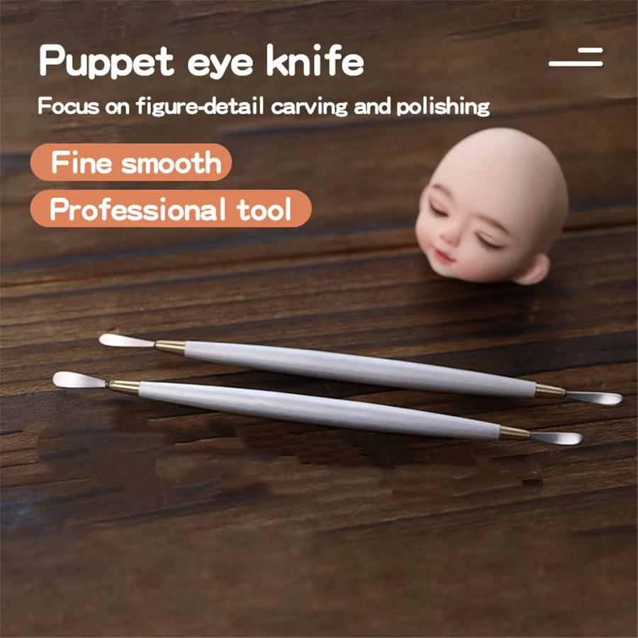 2-teiliges Puppenaugenöffnungsmesser aus Edelstahl in Silber für das Modellieren von Tonfiguren und Puppenköpfen - Bild 4