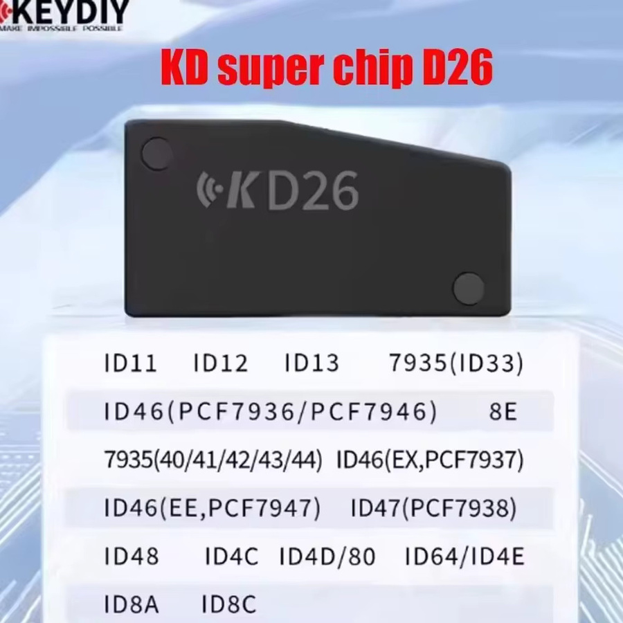 KEYDIY D26 Transponder Chip KD Super Chip für ID46 8E 8A 8C, 96 Bit und 48 Klon Unterstützung, Schwarz - Bild 3