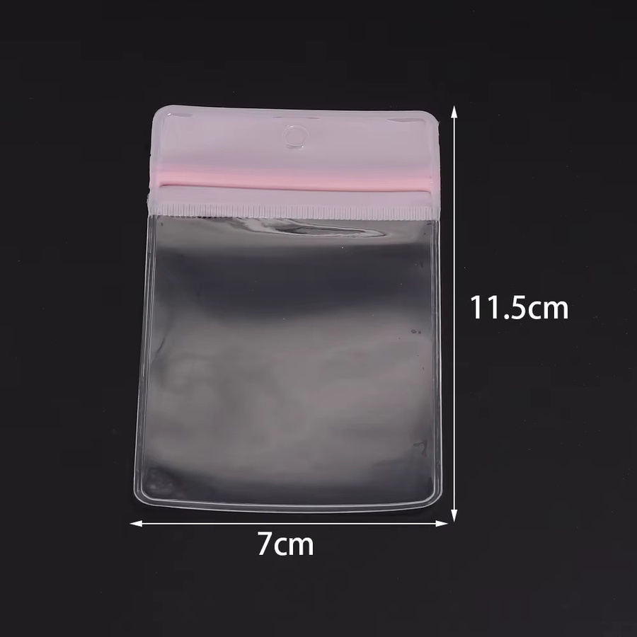 10 Stück transparente rosa Schmuck-Verpackungsbeutel aus Kunststoff zur Aufbewahrung von Halsketten mit Selbstversiegelungsfunktion - Bild 3