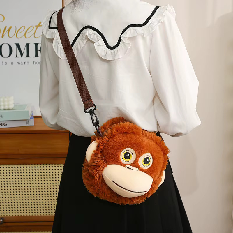 MIAOOWA Orang-Utan Plüschtier, Rucksack Schultertasche, Puppe, Braun - Bild 4