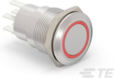 TE Connectivity Push Button Tray in Rot und Silber 4-2213764-7 - Bild 1