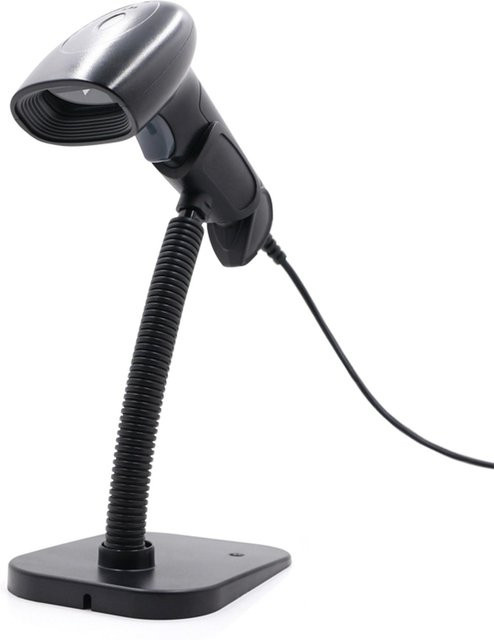 Honor Electronics USB-Barcode-Scanner für 1D-2D-QR-Codes, kabelgebundener Handheld-Leser mit Standunterstützung, Schwarz - Bild 1