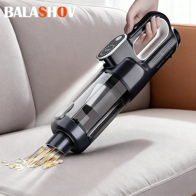 BALASHOV Bürstenloser Handstaubsauger, kabelloser Mini-Staubsauger in Schwarz mit LED-Licht für Auto und Zuhause, wiederaufladbar - Bild 1