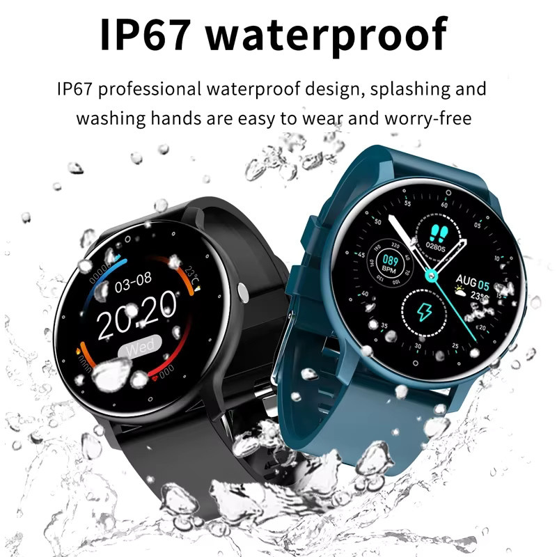 LIGE Smartwatch mit Herzfrequenzmonitor und Wasserdichtigkeit für Damen und Herren in Schwarz oder Blau, kompatibel mit Android und iOS - Bild 5