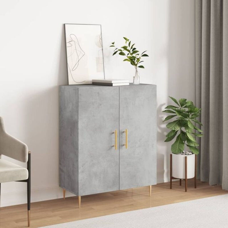 Modernes Sideboard Vidaxl in Grau aus Holzwerkstoff und Metall, B/T/H: 69,5 x 34 x 90 cm - Bild 1