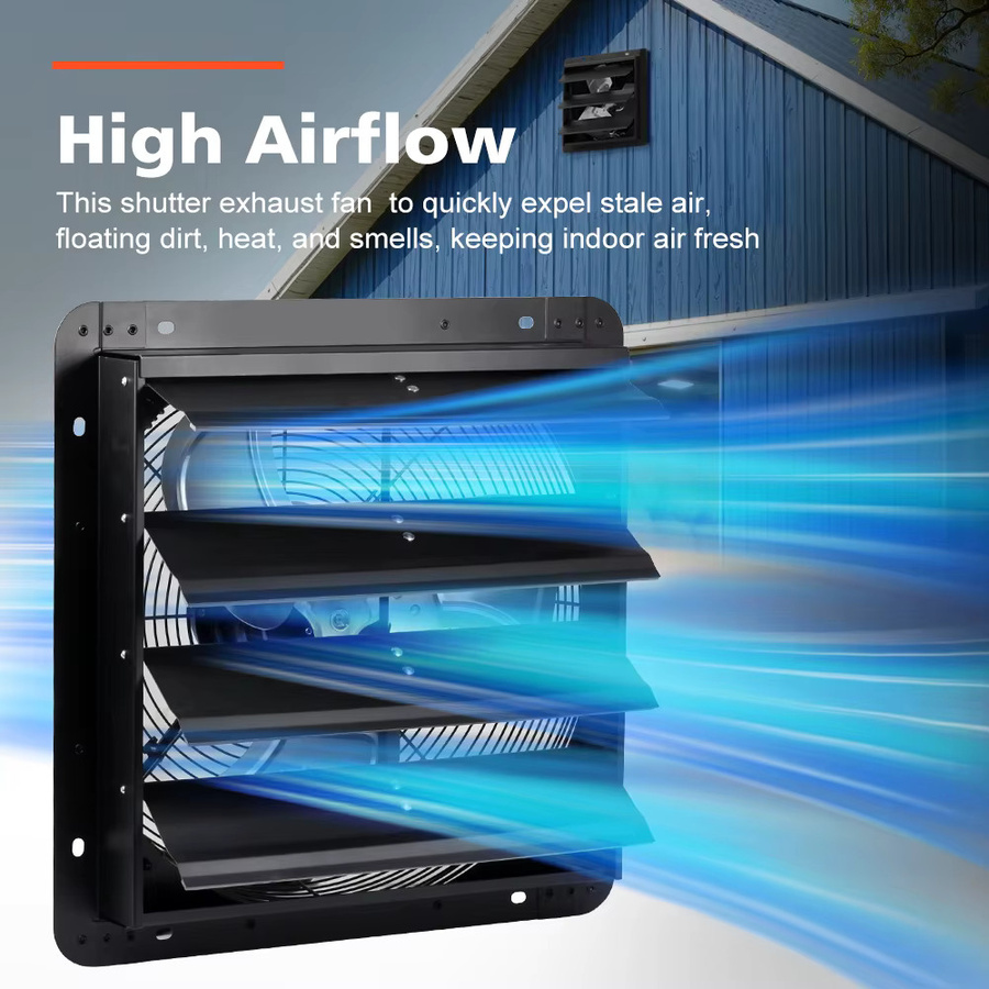 GRAXIDEA Abluftventilator mit EC-Motor und intelligentem Feuchtigkeitsregler in Schwarz, Wandmontage für Gewächshäuser, B/T/H: 40,64 x 30,48 cm - Bild 3