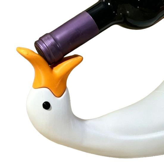 Weinflaschenhalter in Gänse-Form von Mud in your eye, weißer 3D-gedruckter Enten-Weinregal für Standardflaschen als dekorative Küchenbar-Dekoration - Bild 5
