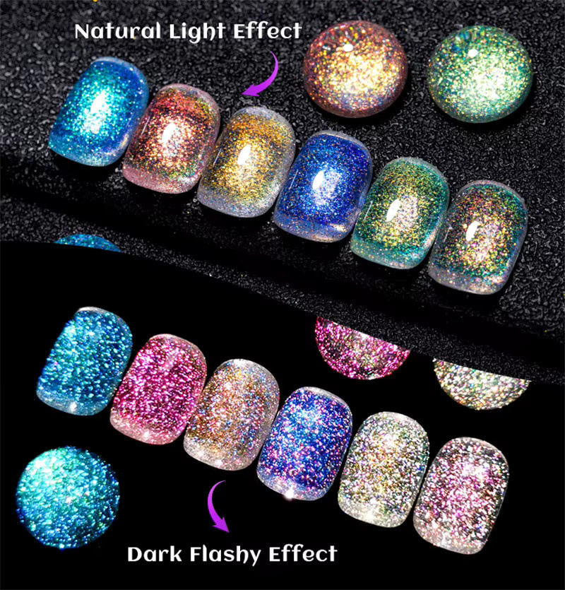 Dreamcolor Glitzer-Gel-Nagellack, Gebrochener Diamant, Schimmernd - Bild 3