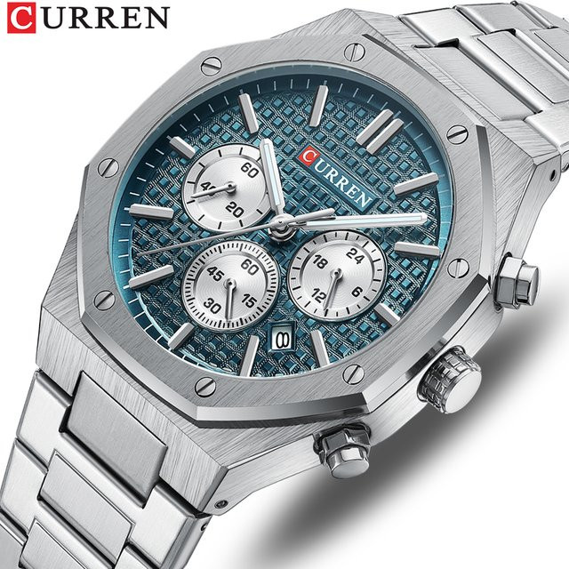 CURREN Chronograph, Edelstahl, Eckig, Gold, Herren - Bild 1