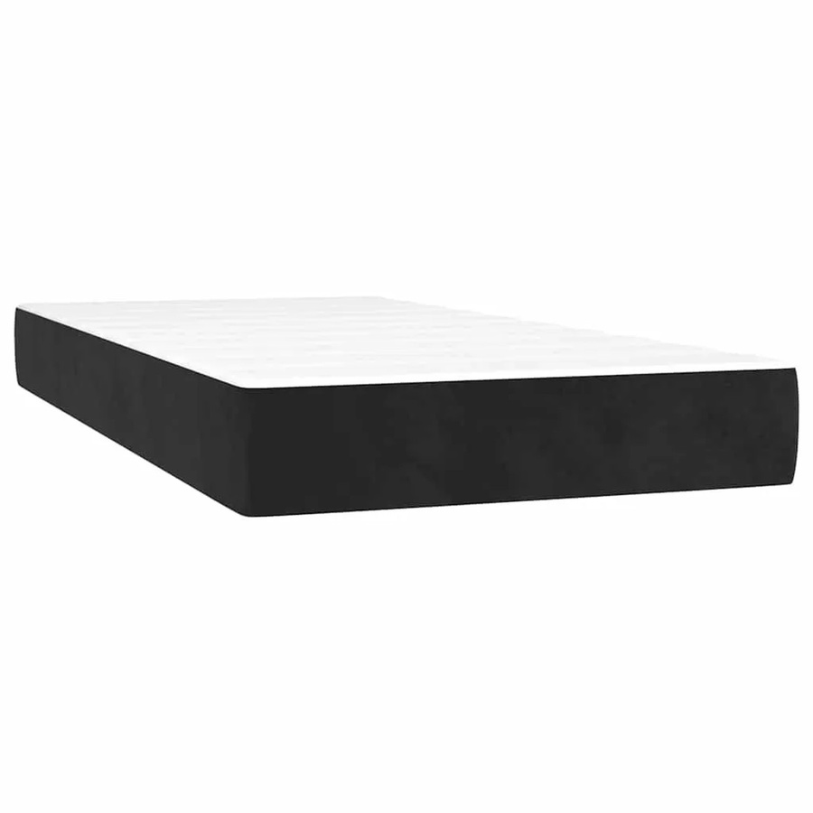 vidaXL Taschenfederkernmatratze mit Samtbezug in Schwarz, B: 100 cm, T: 210 cm, H: 20 cm - Bild 2